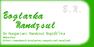 boglarka mandzsul business card